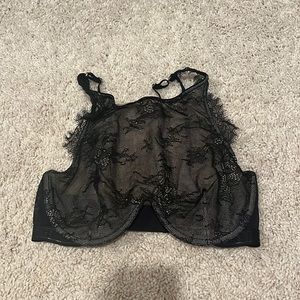 High neck lace bra